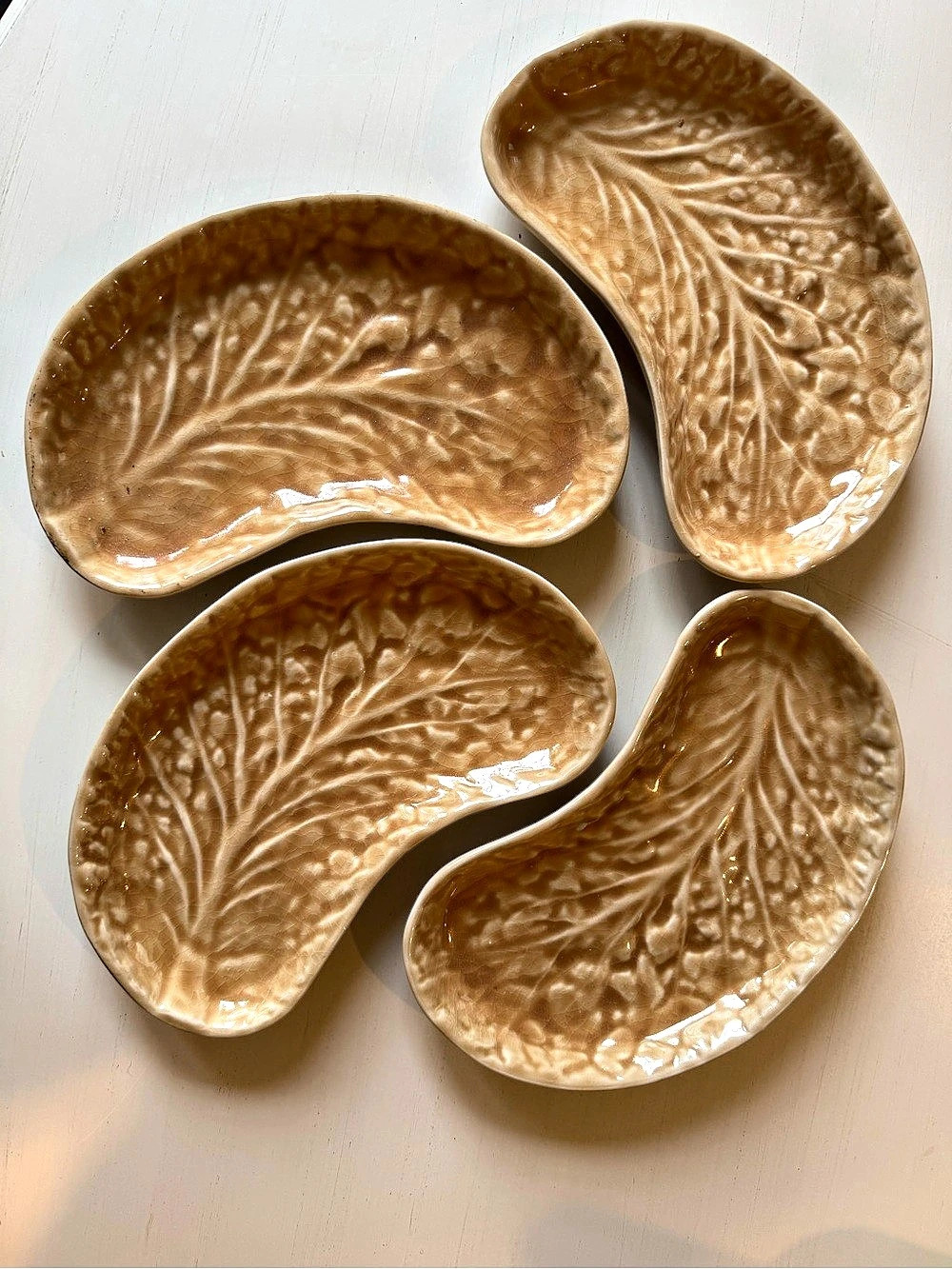 Vintage Set of 4 Ochre Gold Crescent Cabbage Dishes from TasteSeller by Sigma